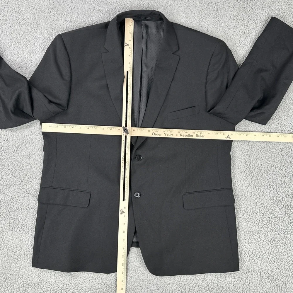 Mantoni Super 140s Wool Blazer Men 50R Black Wrinkle Resistant Suit Jacket Italy